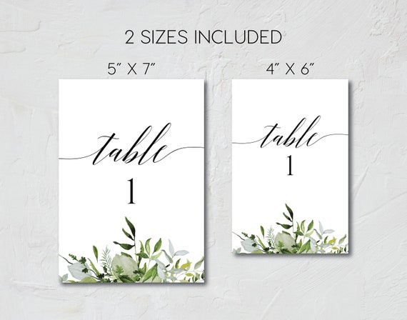 wedding table numbers printable table numbers template etsy