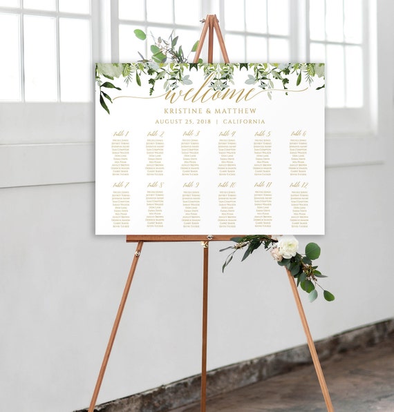 Wedding Seating Chart Sign Template