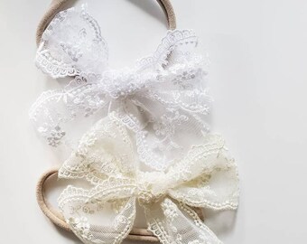 Ivory lace bow