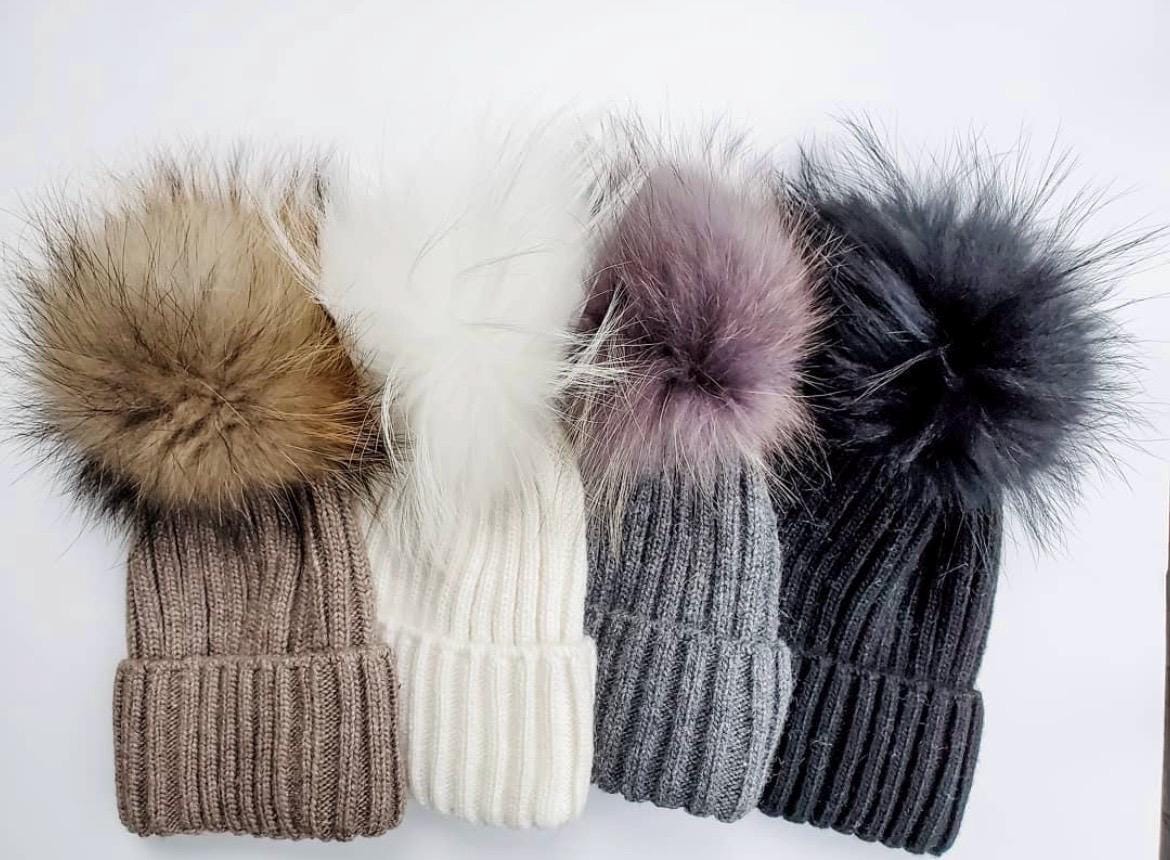 Tan Pom Pom Hat - Etsy display picture 2