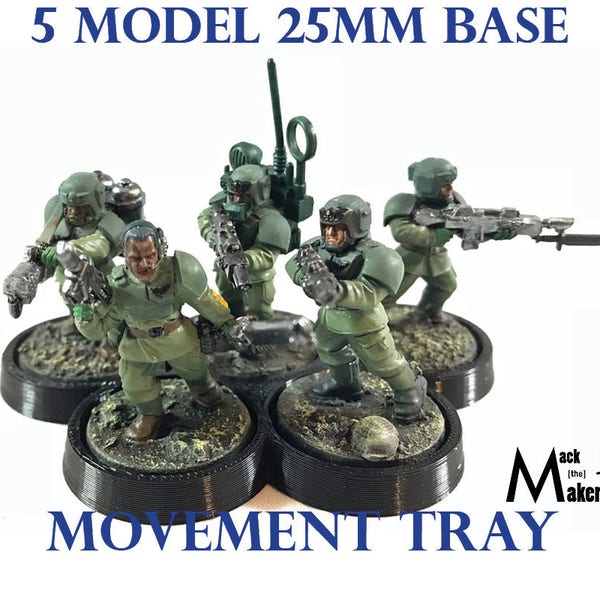25mm Base | Movement Tray | 28mm miniatures | Warhammer 40K | Age of Sigmar | Bolt Action |  Imperial Guard | Astra Militarum | Ork