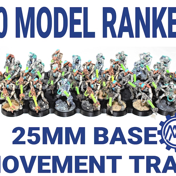 30 model 25mm Base Movement Tray for Miniature Wargames like Warhammer 40K and Age of Sigmar