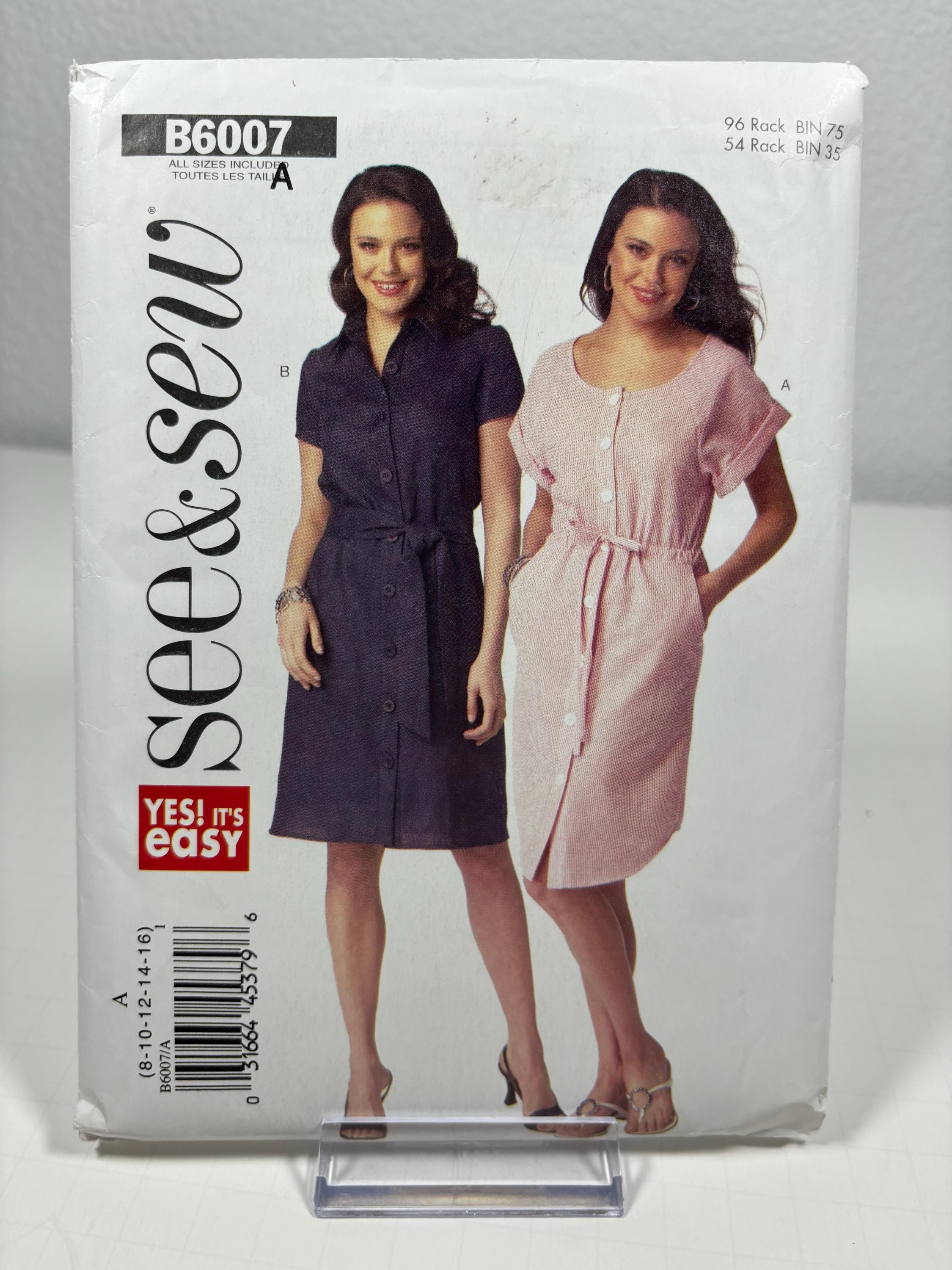 See & Sew B6007 Uncut FF Misses Sizes 8 - 16 Shirt Dress