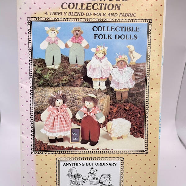 Wooden Folk Dolls Pattern for Easter or Christmas Indie Pattern Templates and Instructions for Wood Cutting, Painting, and Clothes