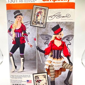 Simplicity 1301 Sewing Pattern: Cosplay- Waist Cincher, Leggings, Blouse, Skirt, Hat, Gauntlets (Sizes 6-14)