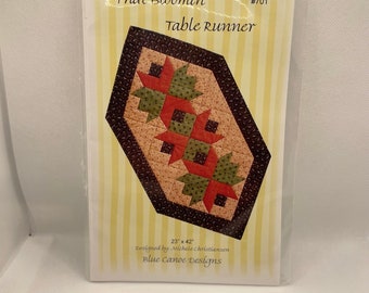 Table Runner with Maple Leaf Quilt Pattern, The Bloomin Table Runner, Blue Canoe, Paper Pattern & Instructions