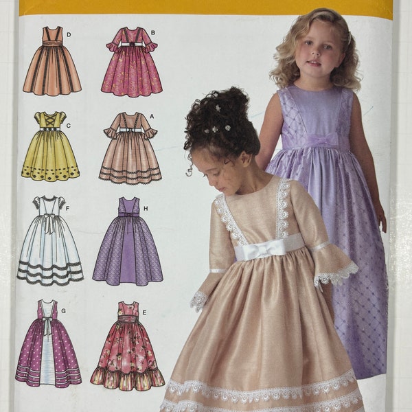 Simplicity 4337 Uncut FF Child's Sizes 3 - 6 Special Occasion Dress with Length & Trim Variations