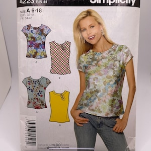 Simplicity 4223 Top Sewing Pattern: Misses Sizes 6-18