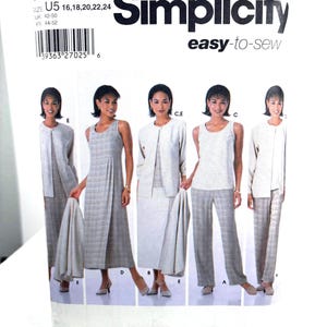 Simplicity 5345 Sewing Pattern: Misses Size 16-24 Jumper, Jacket, Skirt & Pants