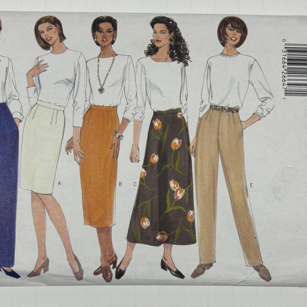 Butterick 5316 Uncut FF Misses Sizes 14 - 18 Semi fitted A Line Skirt or Straight Legged Pant