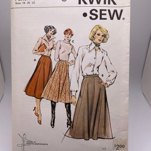 Kwik Sew 365 Uncut FF Misses Sizes 18 - 22 Pull On Gored Skirt in Three Styles