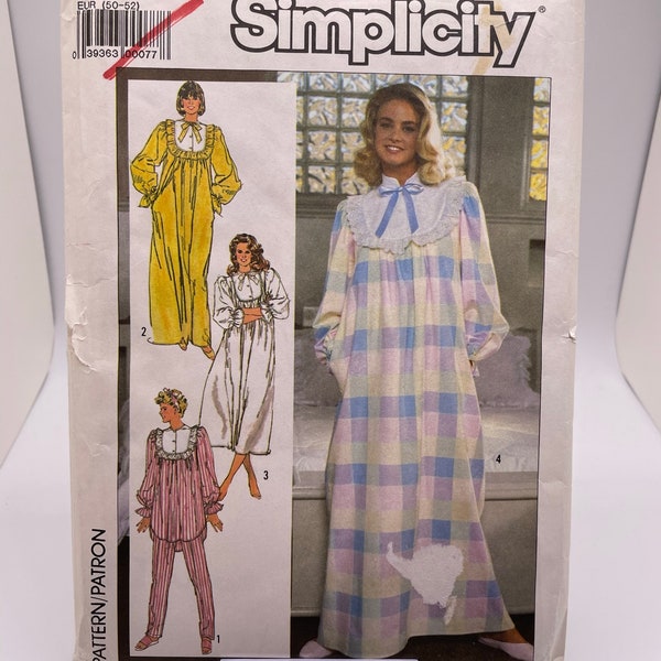 Simplicity 7816 Uncut FF Sizes 22 - 24 Ca. 1986 Misses Nightgown in Two Lengths and Pajamas