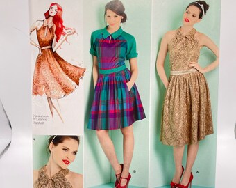 Simplicity 1755 Missed Halter Dress with Keyhole Neckline, Sizes 4-12