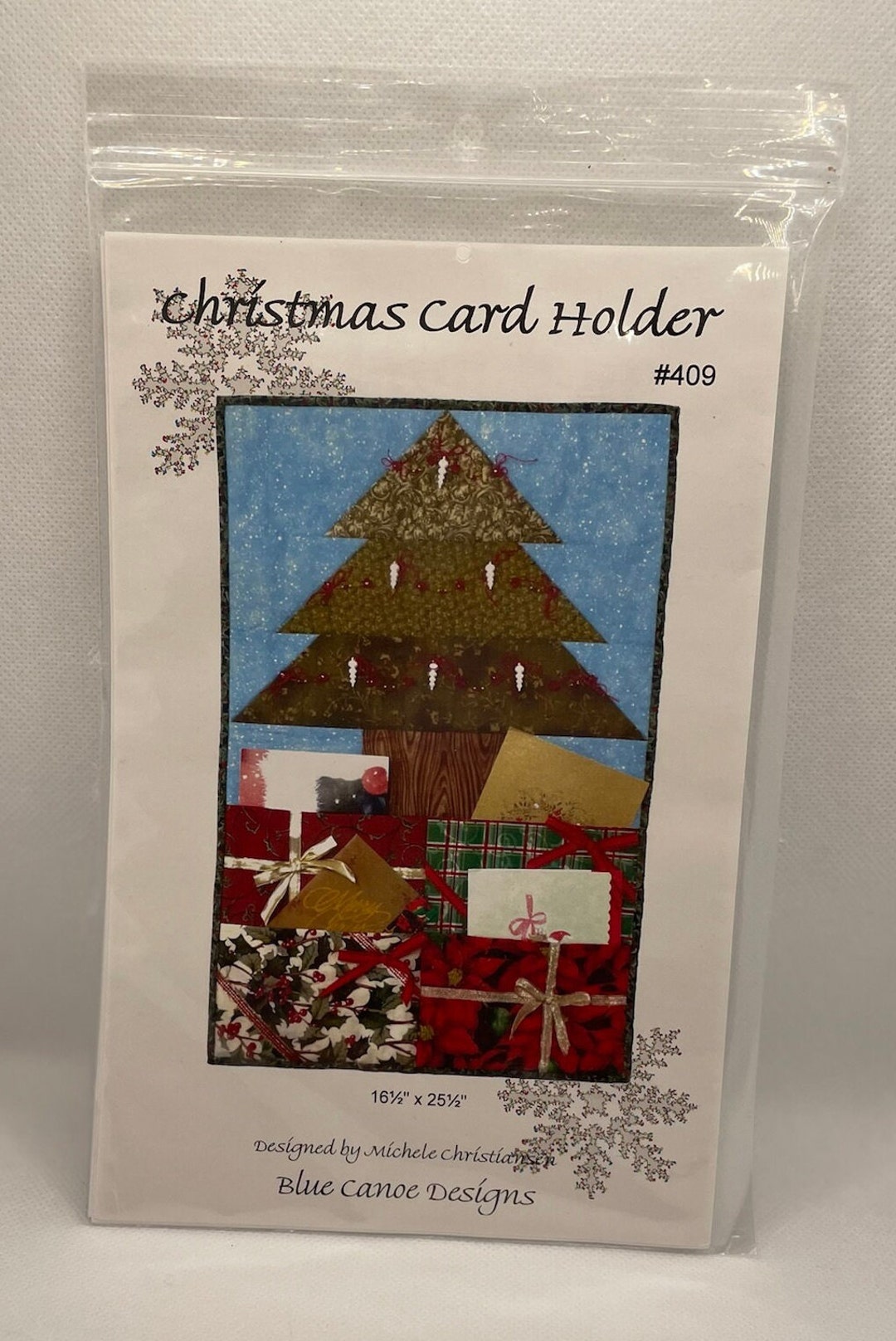 Christmas Card Fabric Wall Hanging Indie Pattern by Blue Canoe Designs