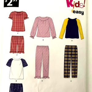 New Look A6406 Sewing Pattern: Toddler and Child Pajama Sets (Sizes 1/2-8)