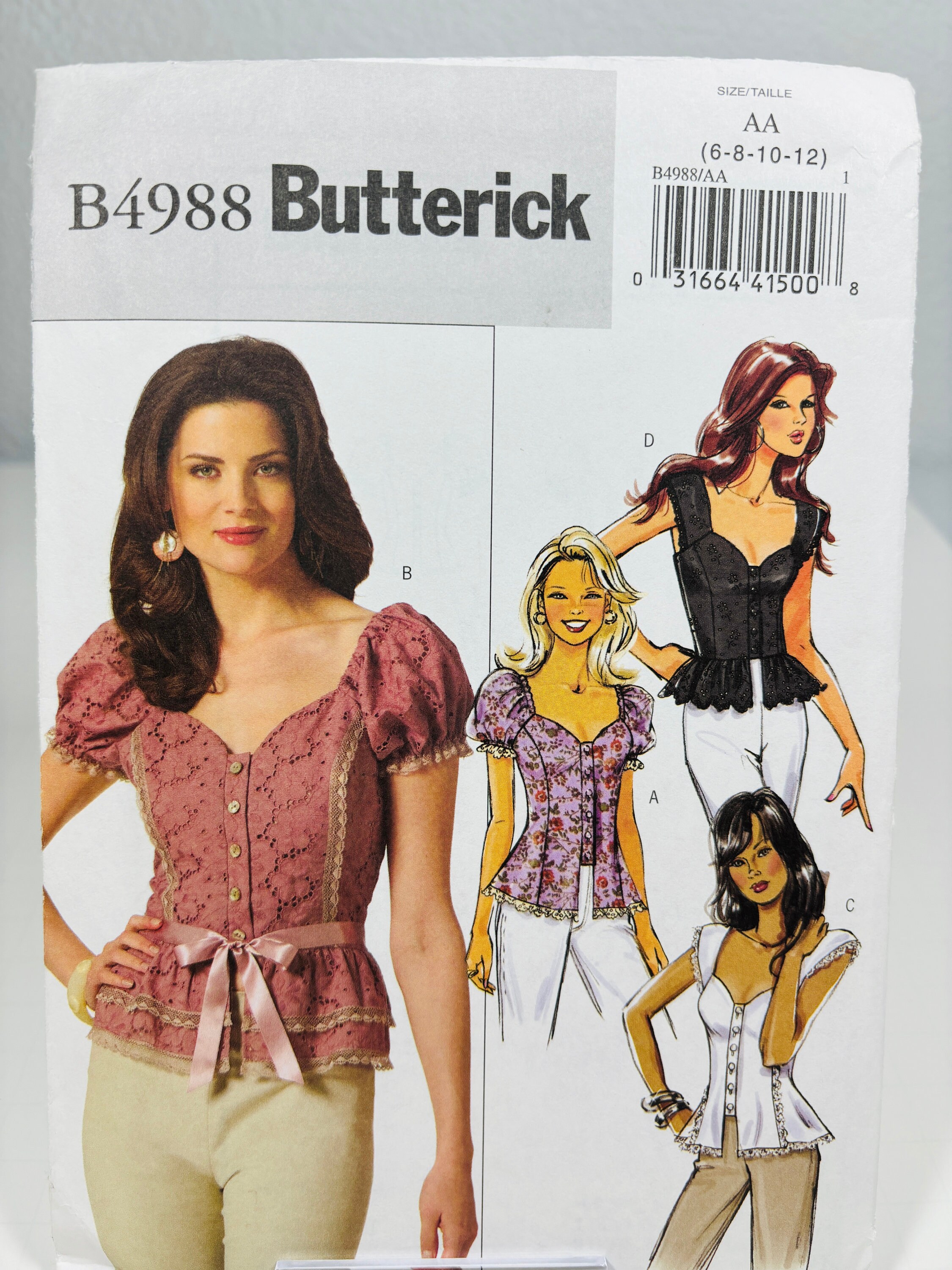 Butterick B4988 Uncut FF Misses Sizes 6-12 Princess Seam