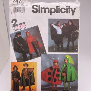 Simplicity 5927 Uncut FF Child's Sizes S, M, L Cape, Robe, and Headpieces