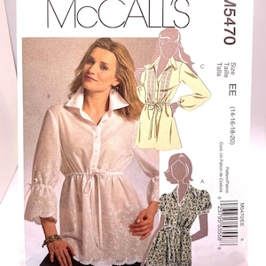 McCall's M5470 Sewing Pattern: Misses' Pullover Tunic, Sleeve Variations (Sizes 14-20) Uncut