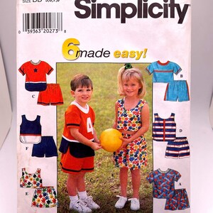 Simplicity 7620 Toddler & Child, Easy Pullover Tops and Pull-on Shorts, Size 5-8