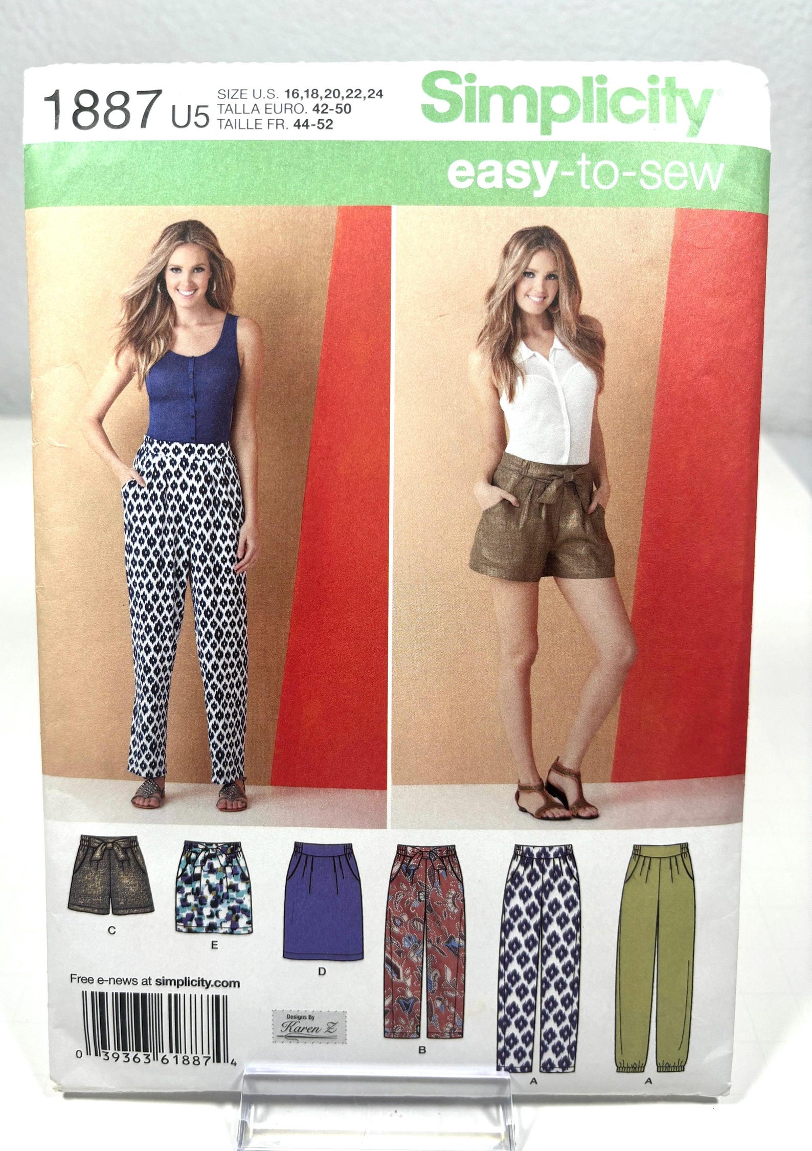 Simplicity 1887 Sewing Pattern: Plus Size Pants, Shorts, Skirt - Etsy