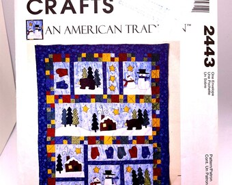 McCall&#39;s 2443 Winter Scene Quilt Pattern: Applique Pillow, Mantle Cover