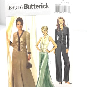 Butterick Sewing Pattern B4916: Ruched Top, Skirt, Pants (Sizes 8-14)