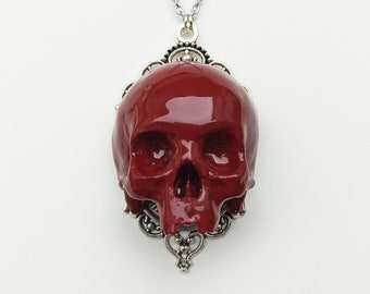 Skull necklace, gothic necklace, oddities jewelry, macabre jewelry, gothic gift, victorian jewelry