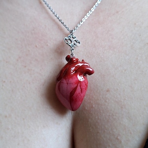Anatomical Heart Necklace Gothic Jewelry | Macabre Pendant | Handmade Victorian Dark Gift for Her