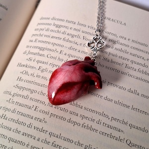 Handmade Anatomical Heart Necklace, Gothic Statement Jewelry