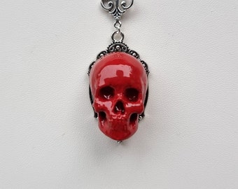 Skull necklace, gothic necklace, oddities jewelry, macabre jewelry, gothic gift, victorian jewelry