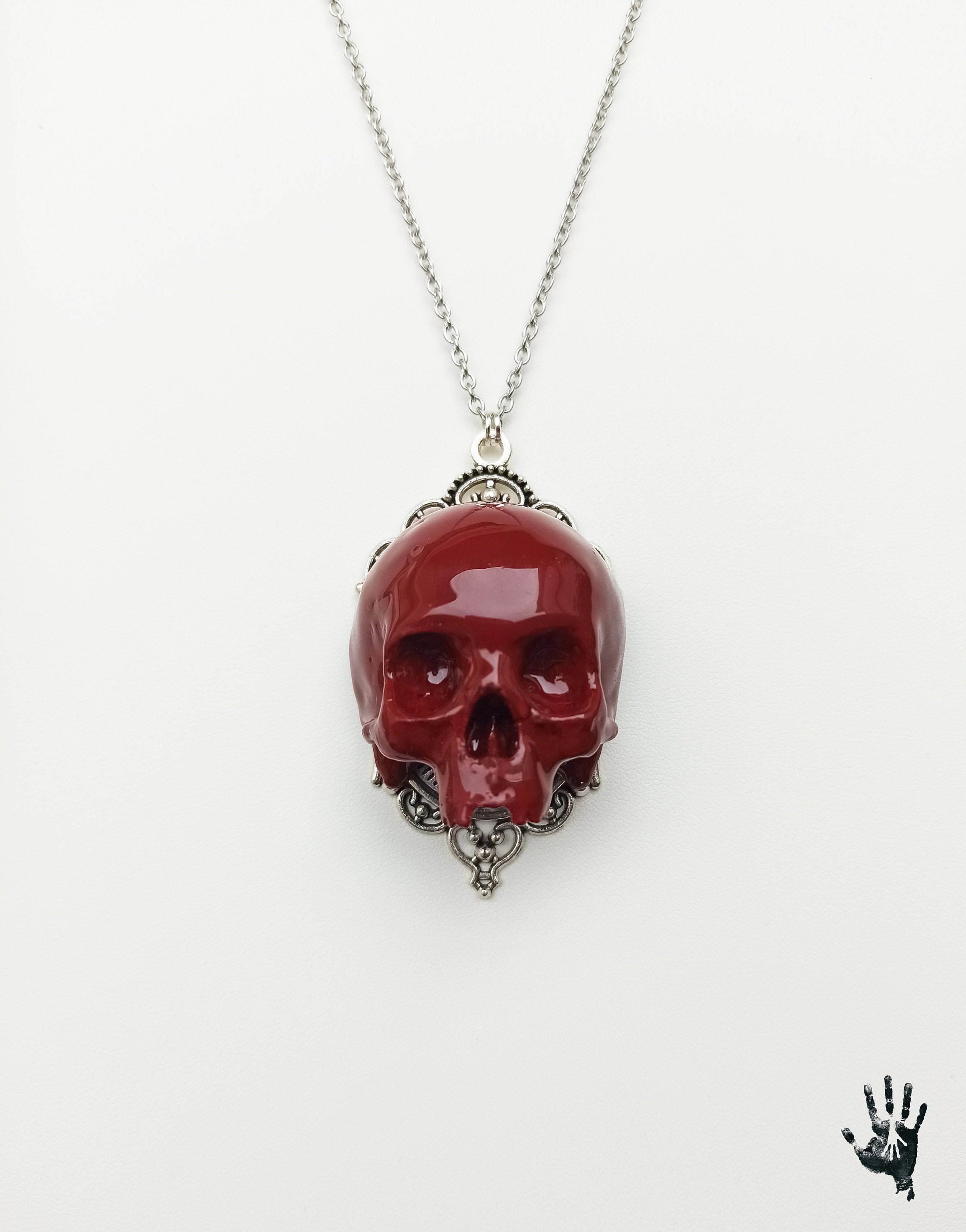 Red skull necklace new arrivals