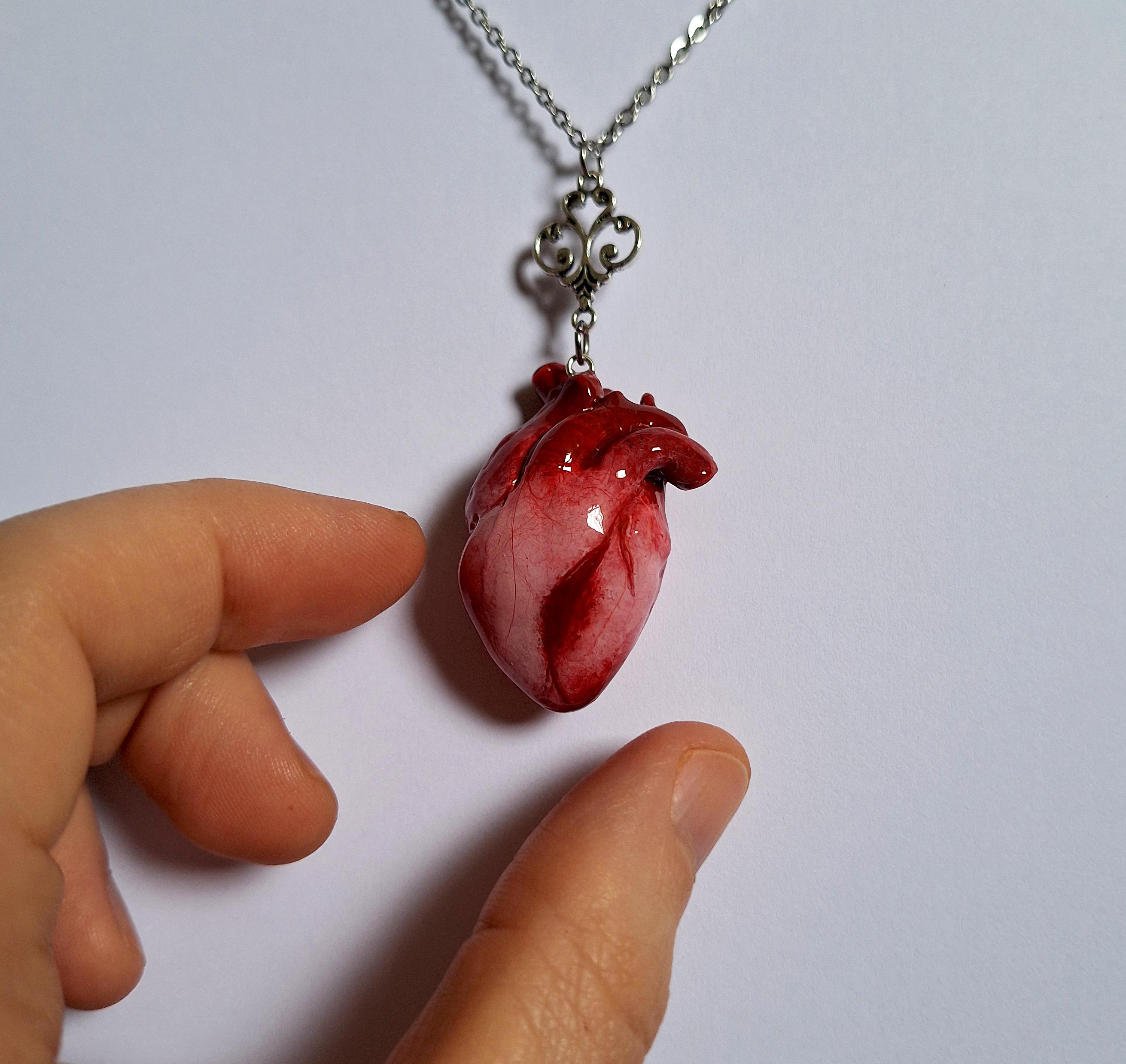 Handmade Anatomical Heart Necklace, Gothic Statement Jewelry - Etsy