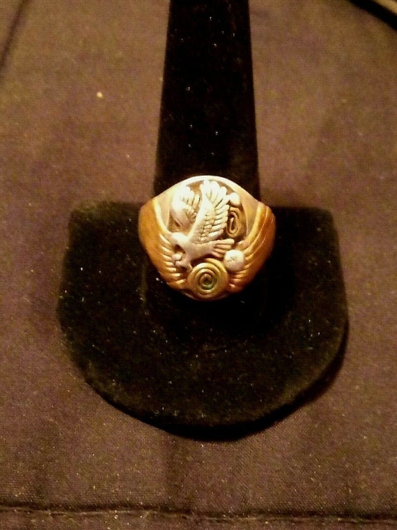 SALE! VTG Men's Sterling Vermeil Eagle Ring Sz 12