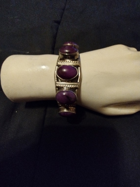 VTG Southwestern Sterling Silver and Purple Spiny 