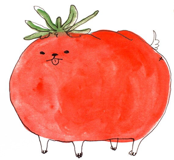 Tomato Dog Print Etsy