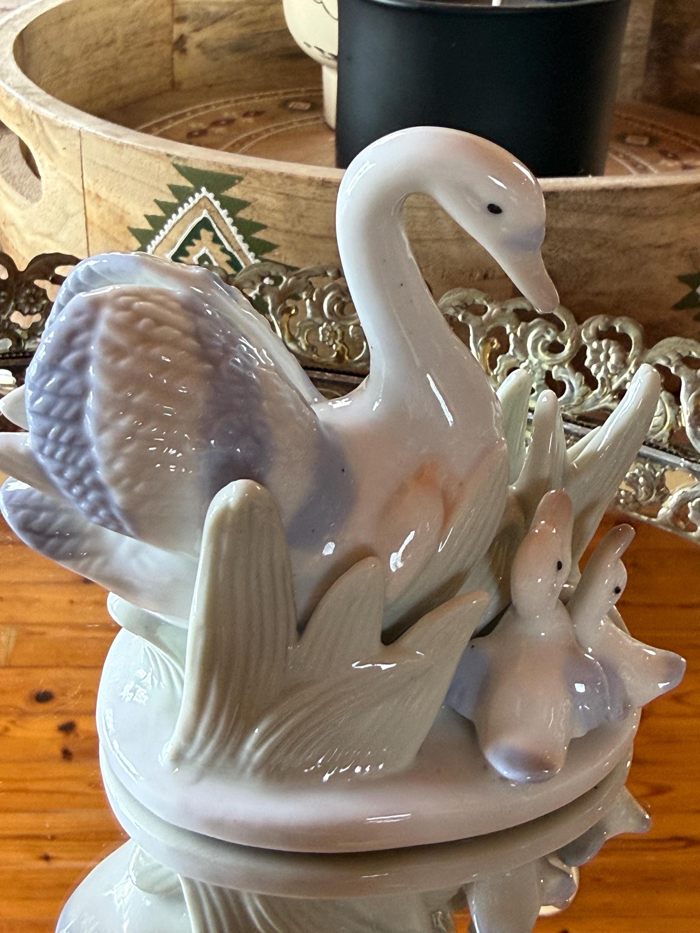Blue Porcelain Swan - Etsy