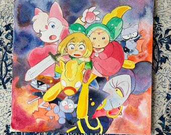 Kin no tori - watercolor original art