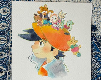 Joe hat - watercolor original art