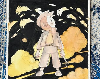 Robot - watercolor original art