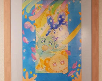 By the window overlooking the sea (framed original artwork)