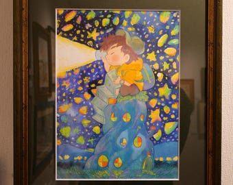 Stargazing Exploration (Framed Original Artwork)