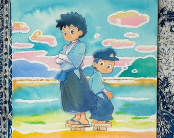 Bocchan - watercolor original art