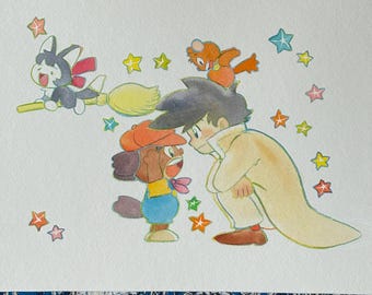 Joe and Tom watercolor original art