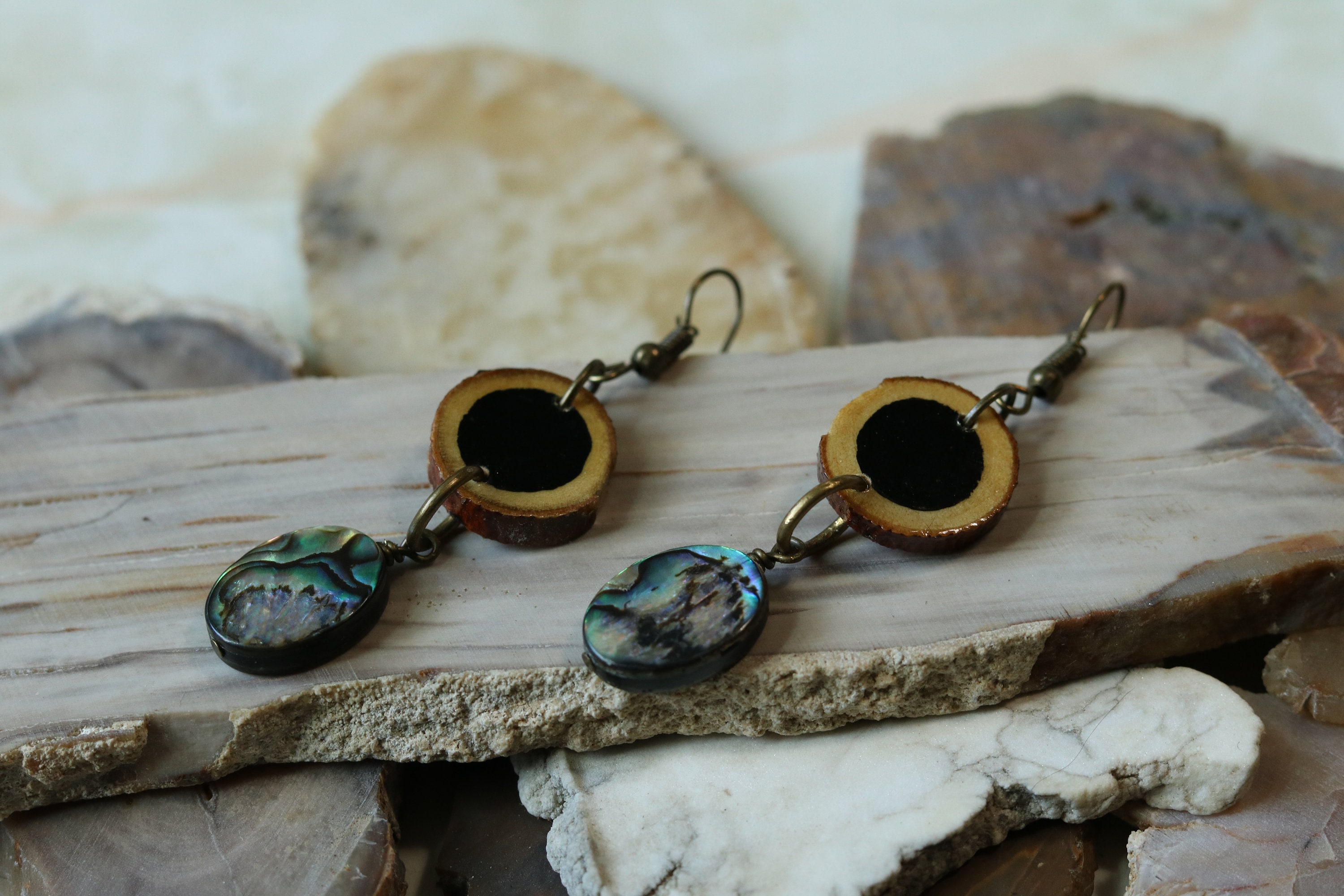 The Olivia Collection Plectrum Shaped Paua Shell Pendant on 18 Chain