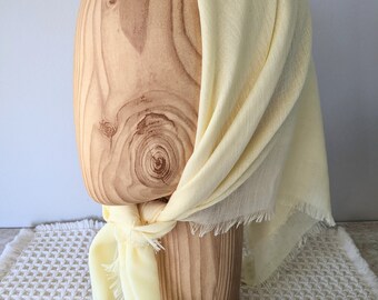 FLAXEN - Clearance Single Yellow Scarf - Soft, Smooth, and Lightweight. (Square Sizes 24", 30", 36", 40")