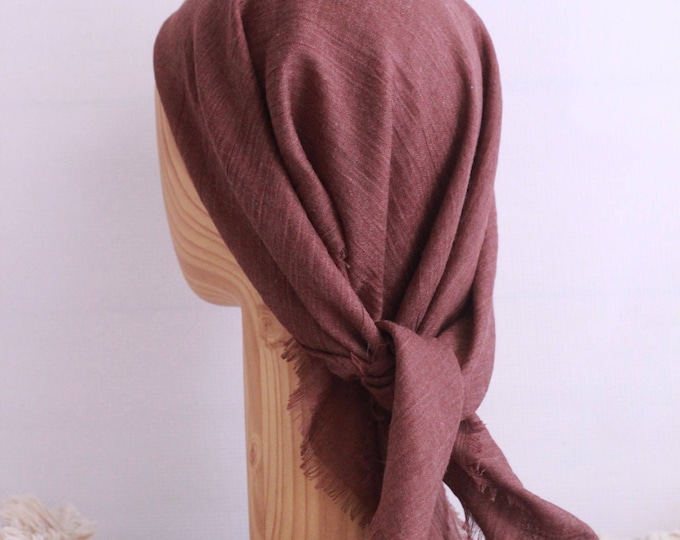 Featured listing image: Soft Square Scarf: Lightweight Head Scarf, Neck Shawl - Handmade
