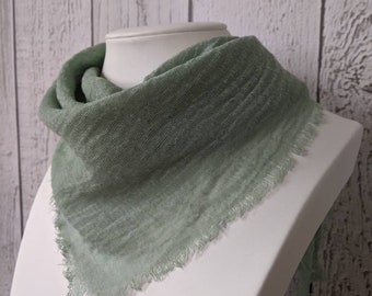 Crinkle Gauze Scarf: Lightweight Fringed Bandana, Head or Neck Scarf