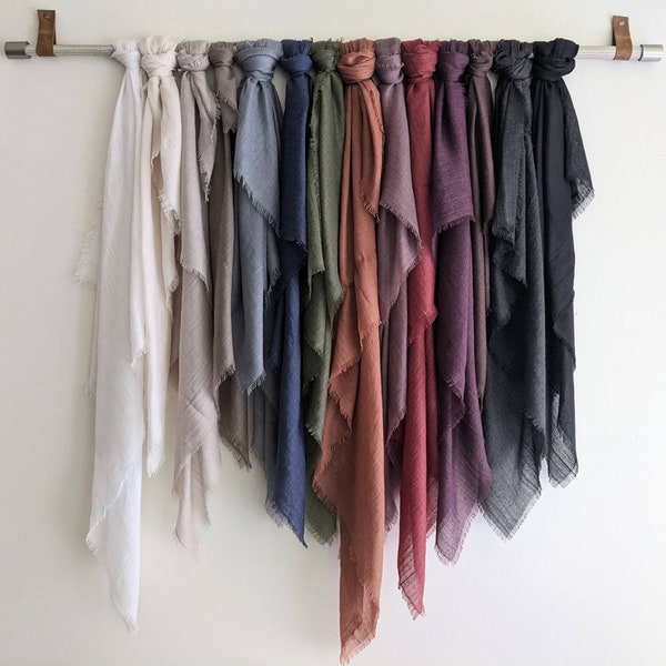 FLAXEN- Pick 3! COTTON/ Flax premium scarves! Pick your size (Square 24", 30", 36", 40") Pick Color *Name 3 colors in personalization box