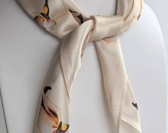 PURE- 100% Mulberry silk Scarves! This is a small lightweight genuine silk scarf. (SQUARE Size: 20" inch)