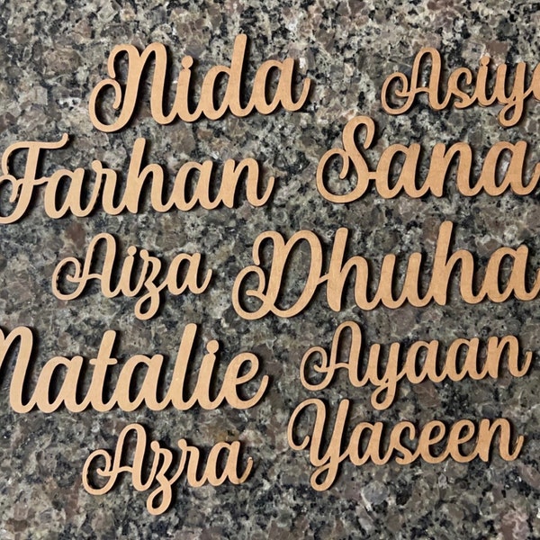 2" Laser cut names - Wedding Place Cards - CARD BOARD Name Place Cards - Wedding Decor Table Place Setting - Event Decoration